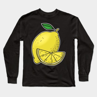 Lemon hand drawn fruits summer Long Sleeve T-Shirt